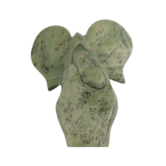 Stone Elephant Hand Carved from Butter Jade Stone in Zimbabwe Africa Signed 9" - Picture 10 of 10